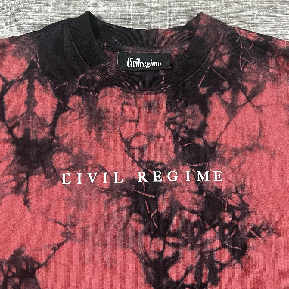 Moletom Civil Regime floral bordado vermelho tingido gola redonda pequeno - Imagem 2 de 4