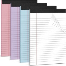 Legal Pads 5x8 College Ruled, 4 Pack, Micro-Perforated Note Pads for School  Of