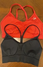 Gymshark Sports Bra Womens Size S Red/Black Workout Bras 2 Count Lot Bundle