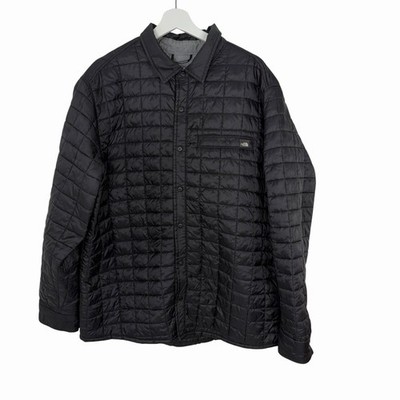 The North Face Eco Thermoball Snap Placket Shirt Jacket Shacket TNF Black 