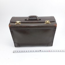 Vintage Premium Leather Hard-Sided Attach Briefcase Multi-Pockets Office Bag