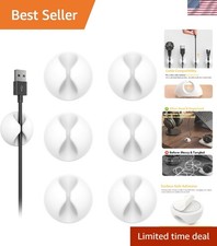 Stylish 6-Pack Cord Holders - Effortless Adhesive Cable Management Solutions