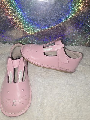 Livie & Luca Pink Bunny Mary Jane Girls Shoes Hook & Loop Rubber Sole Size 13