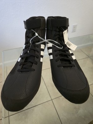Adidas Hvc Size 14 Wrestling Lutte Black/White Lightweight Shoes, New Adidas HVC 2 Adult Wrestling Shoes AQ3325 - Black, White main image 2