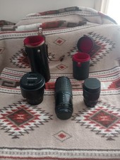 Tamron, Takumar, Vivitar Camera Lenses. Two Cases Too.