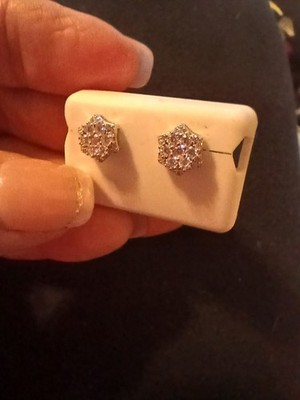 Elegante 1,5 ctw Moissanit BLUMEN Design Ohrringe 925 Sterling Silber Schraubverschluss