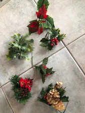 Lot Of 6 Vintage Plastic Christmas Berry Floral Picks Crafts...miscellaneous