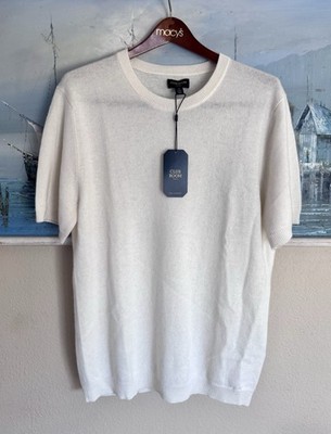 CLUB ROOM XXL CASHMERE LUXE T SHIRT CREW WINTER WHITE $179 LORO PIANA KITON STYL
