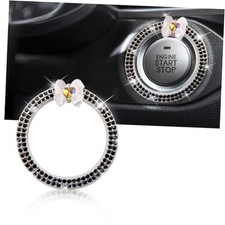 Transparent Love Crystal Double Rhinestone,Car Engine Start Decoration Black