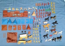 Vtg LOT of 73 Cowboys,Indians,Western, accessories Plastic Figure Tim Mee Marx