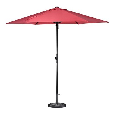 Yescom 7.5 Ft Outdoor Patio Umbrella with Base for Yard Deck Market Pool Red