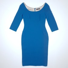 Dolce & Gabbana Bodycon Midi Dress 42 UK 10 Fitted Pencil 3/4 Sleeve Boat Neck