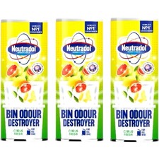 3 Neutradol Bin Freshener Odour Destroyer Kitchen Food Bin Citrus Fresh 350g