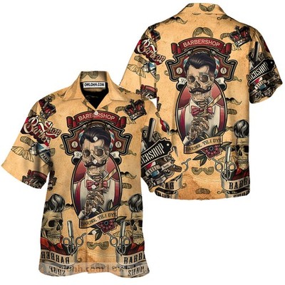 Barbershop Brown Unique Design Unisex Hawaiian Shirt