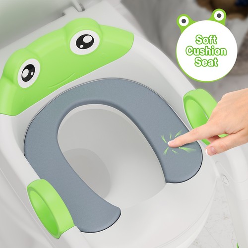 Foldable Toddler Potty Training Toilet Seat Potty Seat w/Steps Ladder Step Stool - Picture 12 of 16