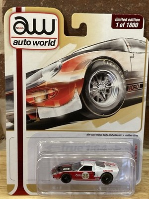 Auto World 1:64 Exclusive 1965 Ford GT40 Ltd Ed Ultra Red & White1/1800 NIP 2026