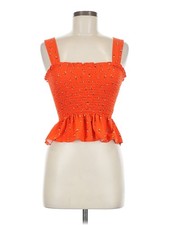 Urban Outfitters Women Orange Sleeveless Blouse M