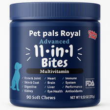 Pet Pals Royal Advanced 11-in-1 Multivitamin Bites for Dogs- Chicken Flavor, 90