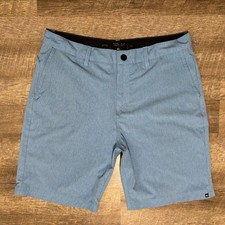 Quicksilver Amphibian Shorts Men's 34 Blue Hybrid 4 Way Stretch Wicking Y2K