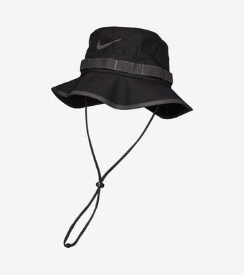 Nike Outdoor Bucket Hat Hut Schwarz mit Kinnband, Größe S