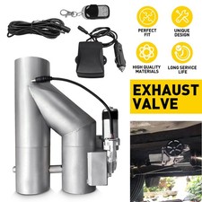 w/ Remote Control 3" Electric 76mm Y-Pipe Valve Exhaust Dual-Valve Pipe Tip Set