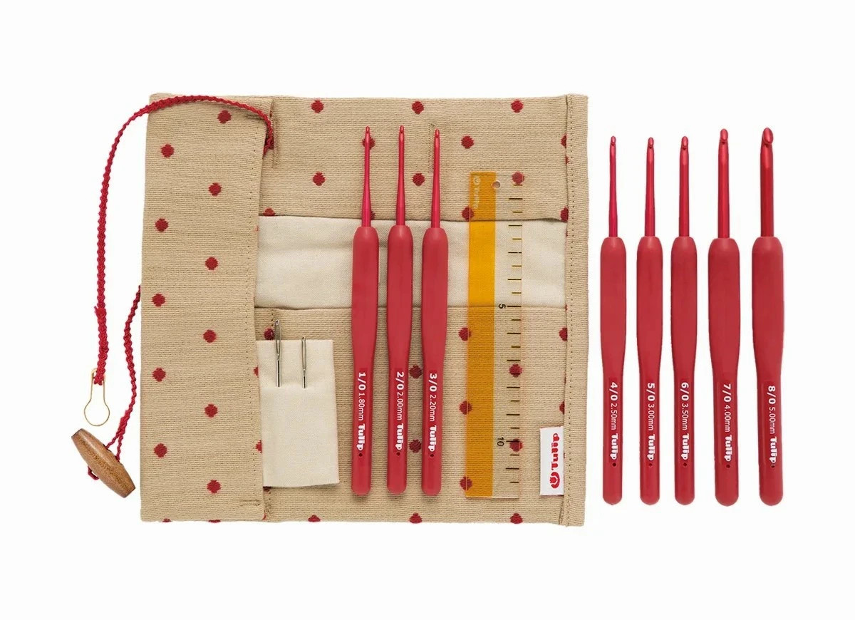 Tulip ETIMO Red Crochet Hook Set Cushion Grip Knitting Needles TED-001 Japan