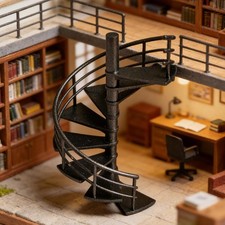 1/64 Staircase Model Decorative Small DIY Ornament Platform Attic Ladder Display