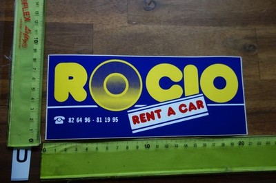 Alter Aufkleber Flughafen Autovermietung ROCIO Rent a Car (Spanien?)