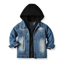 SOFEON Baby Boy Girls Denim Jacket Button Down Basic Ripped Hoodie Jeans Coat...