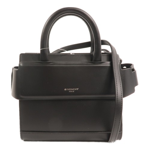 GIVENCHY SHW Mini Horizon 2 Way Shoulder Bag Calfskin Leather Black