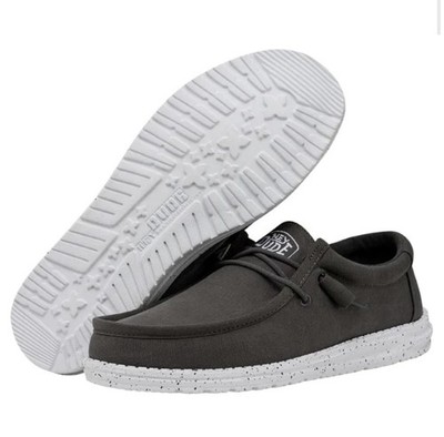 Hey Dude Wally Men\'s Size 11 Dark Grey Slip On Shoes Amazon.com | HEYDUDE Wally Stretch Sox - Black/Black  main image 2