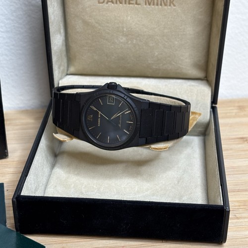 NOS Neo Vintage DANIEL MINK QUARTZ ARMBANDUHR Montecarlo All Black - New Bat - Bild 2 von 12