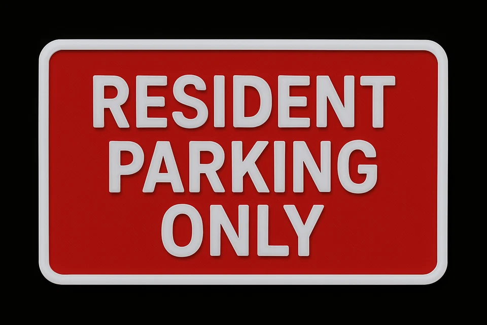 Resident Parking Only Schild Außen 3D Petg Wasserfest Selbstklebend 175x110mm - Bild 1 von 1
