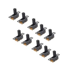 10x 2 Positionen Ein/Aus SPDT 3 Klemmen PCB Panel Mini Vertikal Schiebeschalter