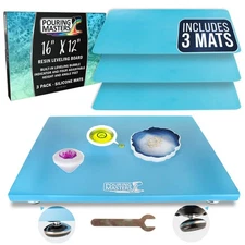 Pouring Masters Leveling Board for Epoxy Resin, 16" x 12", 3 Silicone Cover Mats