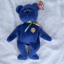 Ty Beanie Baby Clubby the Bear Dark Blue Plush 1998