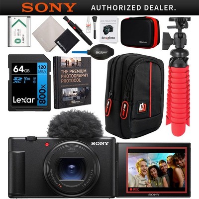 Sony ZV-1 II Vlog Camera with 4K Video Content Creators & Vloggers Black Bundle