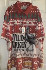 Christmas Wild Turkey  Bourbon Hawaiian Shirt New 3XL