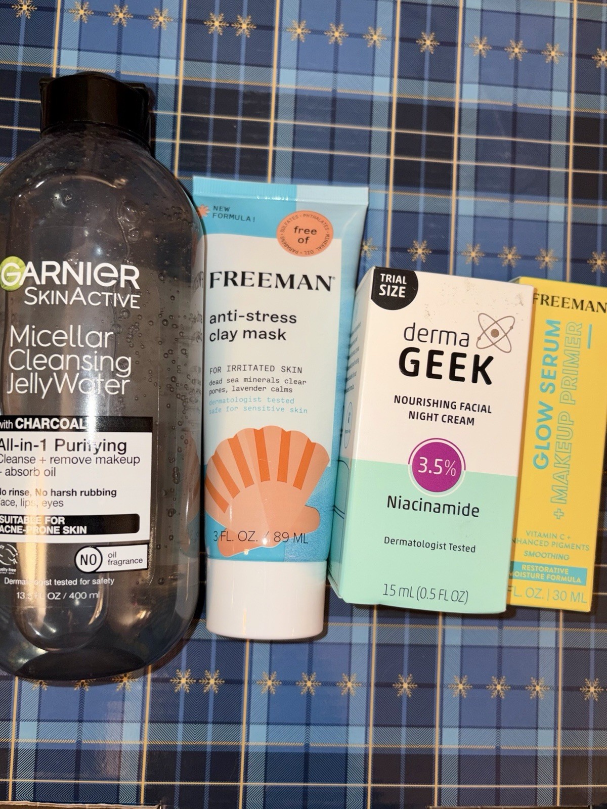 4 PC Beauty Summer Makeover Bundle: Garnier, dermaGEEK, 2 Freeman Products NEW