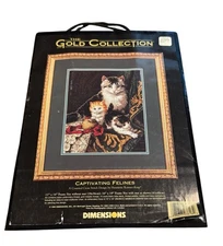 Dimensions Gold Collection 3818 CAPTIVATING FELINES Cat Cross Stitch UNOpened