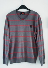Pullover JD John Devin grau rot Streifen Grö...