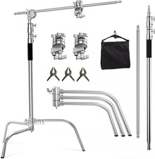 Selens 11ft Studio Heavy Duty Light C Stand Tripod Boom Arm 1/4" 3/8" Sandbag
