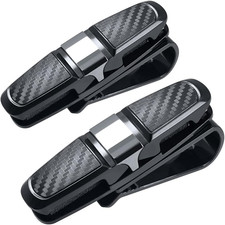 2 Pack Glasses Holders for Car Sun Visor, Sunglasses Eyeglasses Mount with Ticke