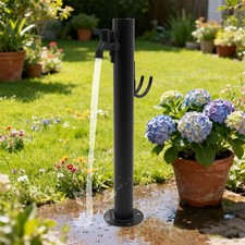 2-Outlets Outdoor Water Column Faucet Floor Mount Column Faucet Garden Faucet