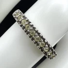 Vintage Avon Green Peridot Band Ring 925 Sterling Silver NV Signed Size 8