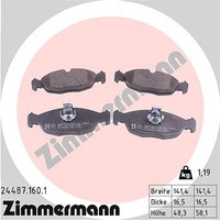 Zimmermann Bremsbelagsatz, Scheibenbremse Hinterachse U.A. FüR Daimler, Jaguar