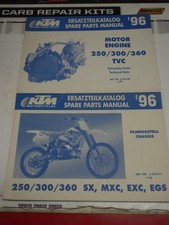 KTM 250/300/360 SX 1996, EXC, MXC, EGS motor y chasis manuales de repuestos