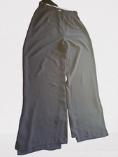 Vintage Black Palazzo Pants Flattering Side Slits Button Hook Eye Closure