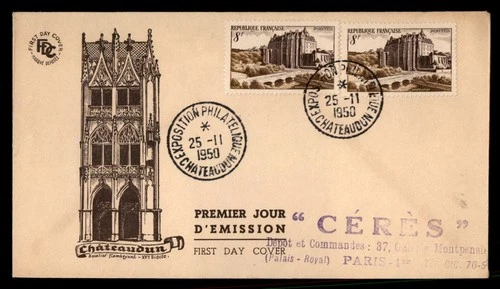 Mayfairstamps France FDC 1950 Castle Chateaudun First Day Cover aax_47407