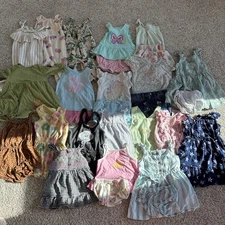 Baby Girl 12 Month Summer Lot Of 20 Outfits Mixed Brands